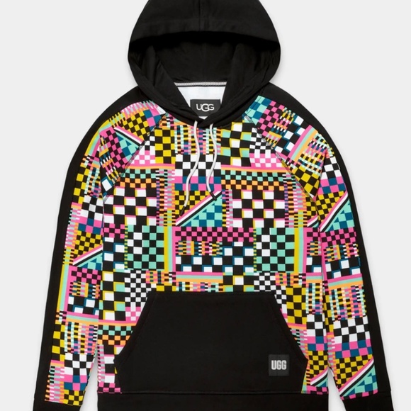 UGG Terrance Multicolor Checks Men’s Pullover Hoodie MSRP $98 - Picture 1 of 13